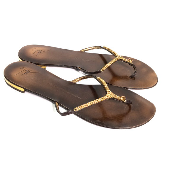 Giuseppe Zanotti Womens Fancy Bling Stone Thong Sandals Size 8.5 - Picture 6 of 12